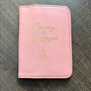 Pink "Running on Champagne" Wallet Passport Holder